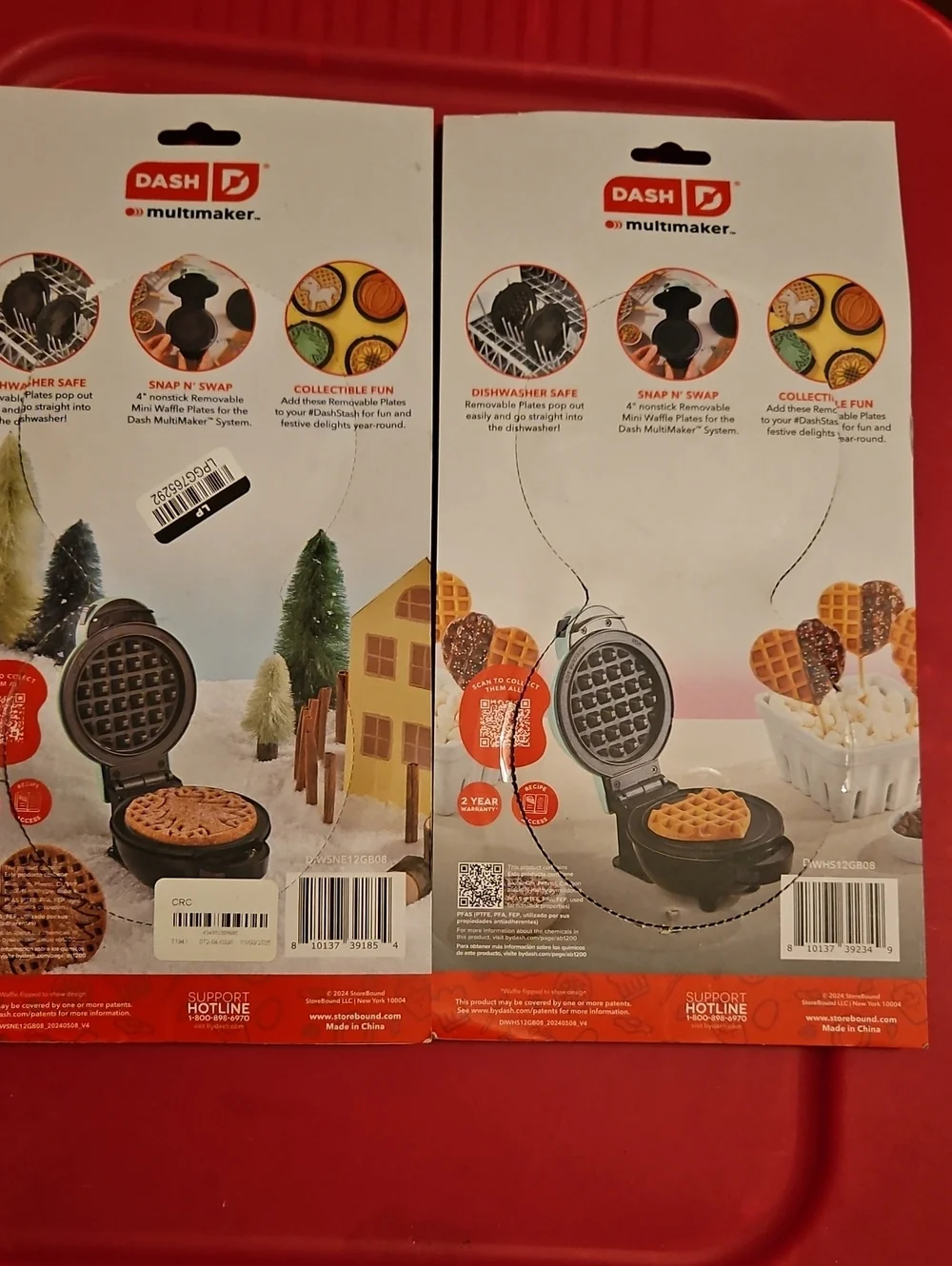 DASH Removable Mini Waffle Plates - Black with Green & Orange Inserts